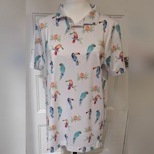 Chubbies Colorful Parrot Print Polo Shirt